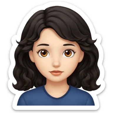 Дівчина з карими очима, чорним волоссям хвилястим sticker