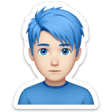 DanTDM with blue eyes, blue hair sticker