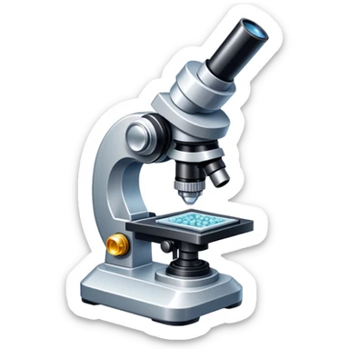 An icon featuring an electronic microscope, a metal alloy, and a crystal structure, symbolizing materials science. The design includes different materials like metals, ceramics, and polymers, alongside a stamp representing testing and quality control. Transparent background sticker