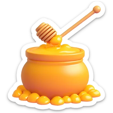 honey pot with honey overflowing sticker