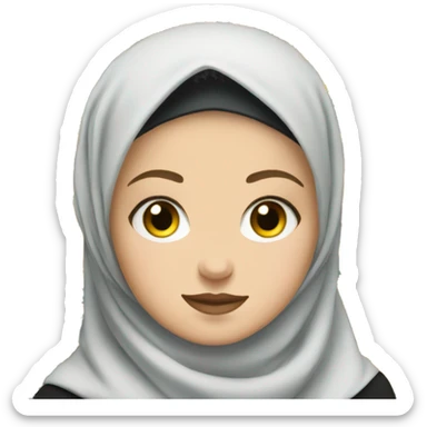 White girl wearing black hijab with sunflowers sticker