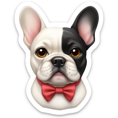 French bulldog with bow sticker