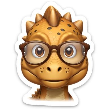 dinosaur in glasses sticker