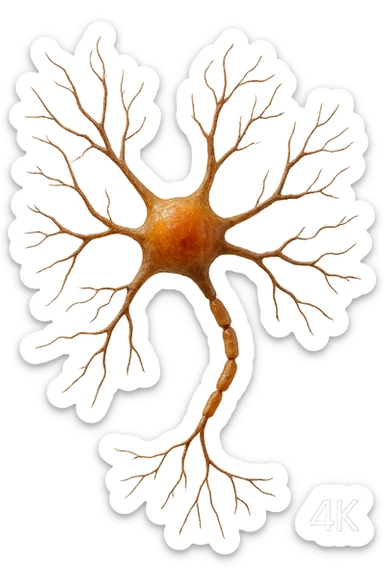 neurone umano anatomico realistico, iperrealistico 4k sticker