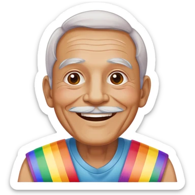 Gay pride old man  sticker
