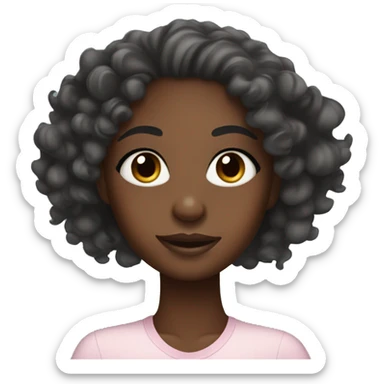 A black skin girl doing face care with curly hair with edges  sticker