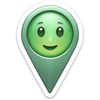 location pin emoji, light green color, no text, just the symbol sticker