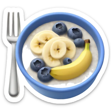 Porridge bowl with banana and blueberry sticker