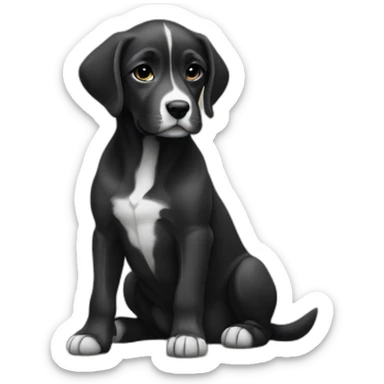 sitting puppy Braque D'Auvergne sticker