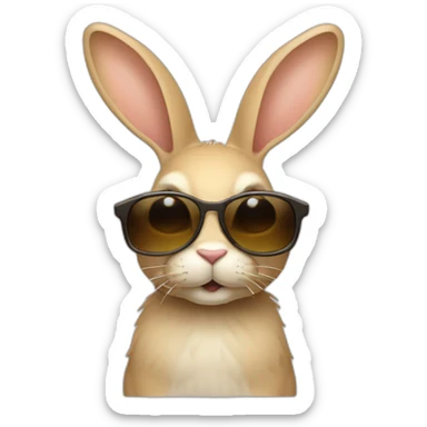 Lapin beige avec des lunettes de soleil sticker