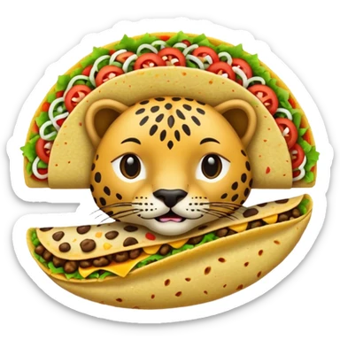 taco eating leopard sticker