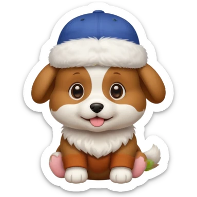 baby dog with a cap sticker