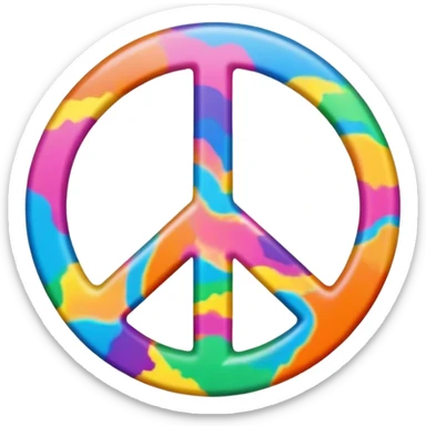 Brightly colored Psychedelic word “Peace” sticker