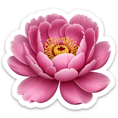 single peony flower sticker
