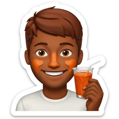 Gay guy brown hair buffalo sauce sticker