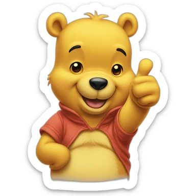 Winnie the pooh doing a thumbs up sticker