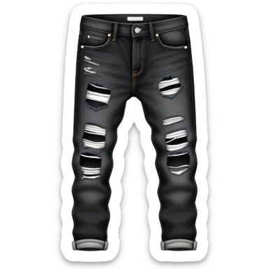 Black ripped jeans with white tag sticker