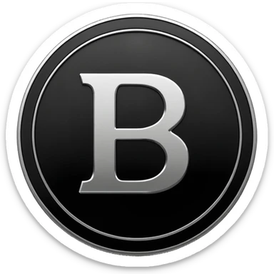 Emoji icon of a metal coin with engraved letter 8, minimalist style, isolated, only black color sticker