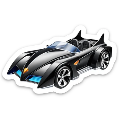 Hot wheels comical Cat Woman’s stealth burglar sporty futuristic pursuit mobile two seater car (reclined seating position) sticker