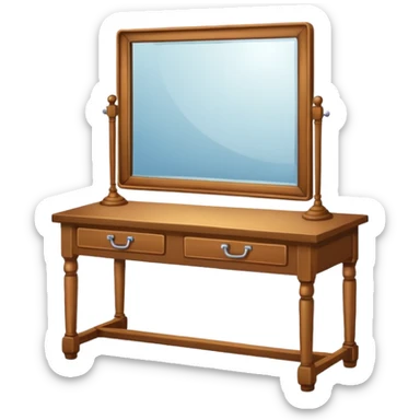 table with mirror sticker