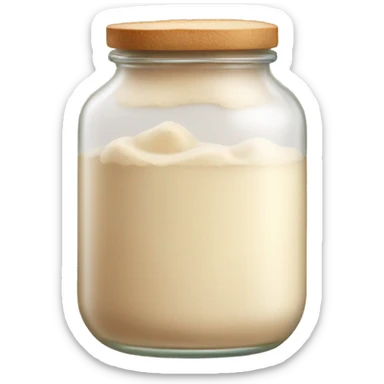 aesthetic jar with sourdough starter sticker