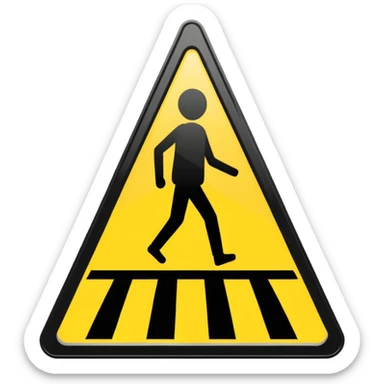 pedestrian crossing sign sticker