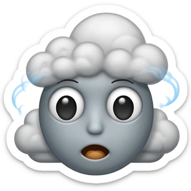 emoji with tired eyes and smoke sticker