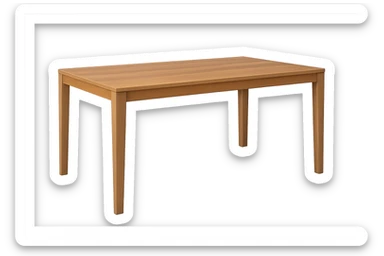 rectangle wooden table, minimalist, smooth finish, no background sticker