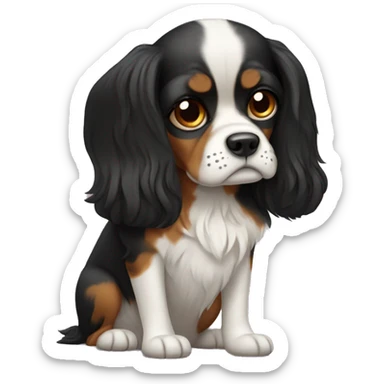 Sad king charles terrier girl sticker