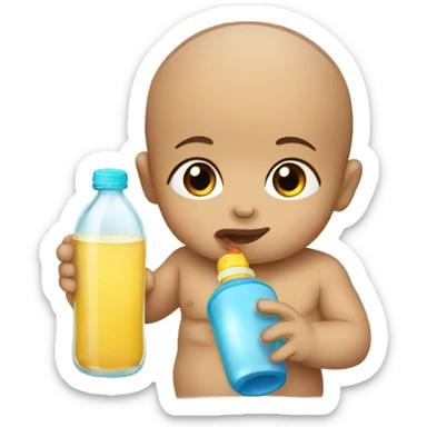 Baby drinking a bottle  sticker