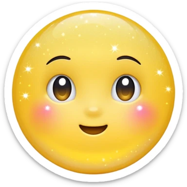 yellow glitter, sparkling effect, smooth gradient colors, rounded and cute appearance, simple white background, high-resolution.
 sticker