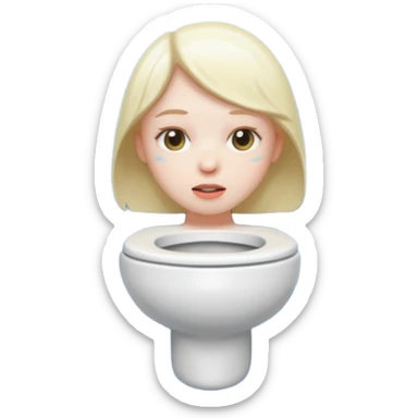 Head in toilet  sticker