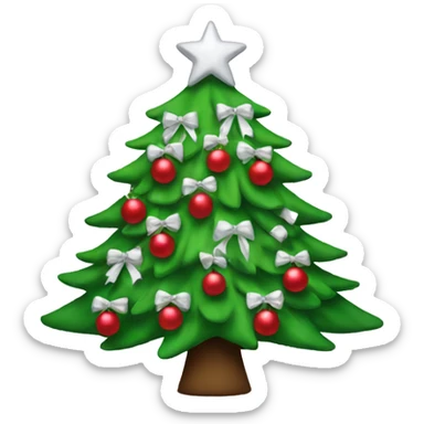 Christmas tree with White bows  sticker