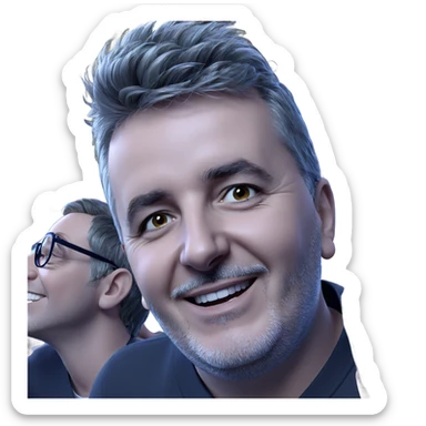 smiling boys with glasses sticker