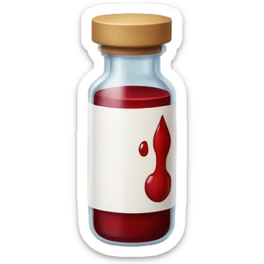 a vial of blood sticker