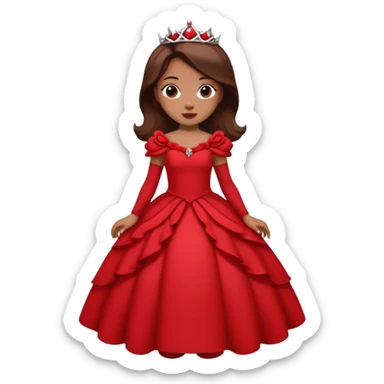 princess in a red rose dress full body sticker