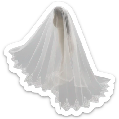 White wedding vail sticker