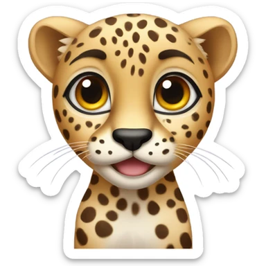 Very cute cheetah with giant eyes sticker