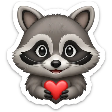 Raccoon emoji Love you sticker