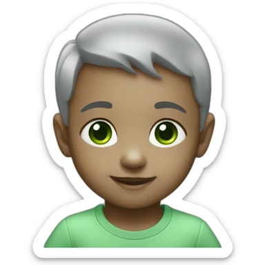 baby-smiling-with-grey-skin-and-green-pupils sticker