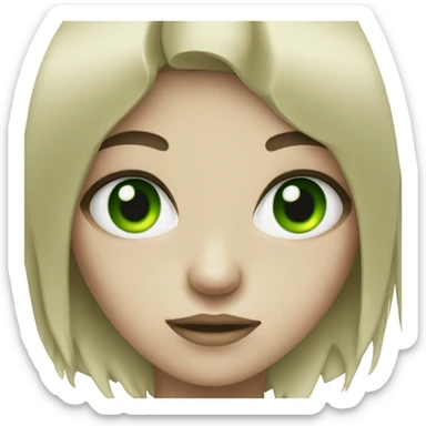 Emo girl with green eyes sticker