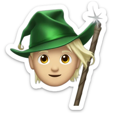 Draco malfoy with A wand and Sporting hat sticker