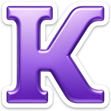 Shiny purple letters that spells "YOU" sticker