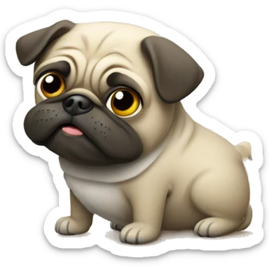 Golfing pug sticker