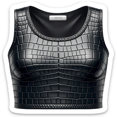 super realistic black crocodile leather crop top sticker