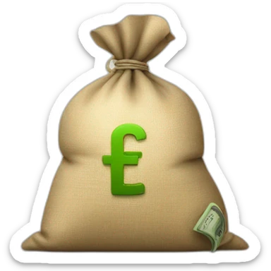 money sack with money falling out sticker