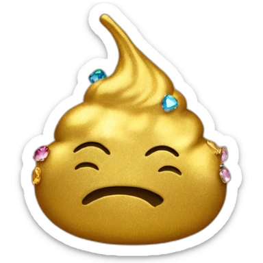 Gold poo with gems sticker