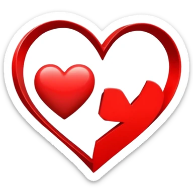 Corazon con una A y una B en el centro. sticker