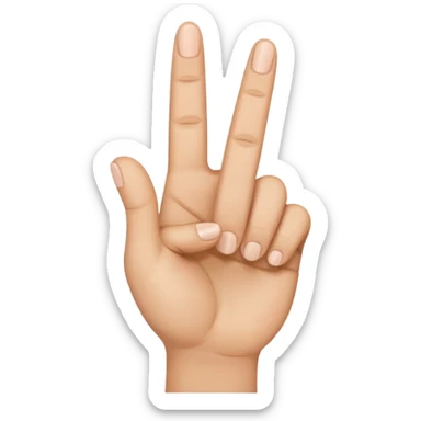 Two fingers hand middle to be on and others off sticker