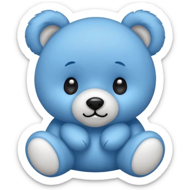 blue teddy bear rolling its eyes, playful, simple, suitable for emoji use sticker